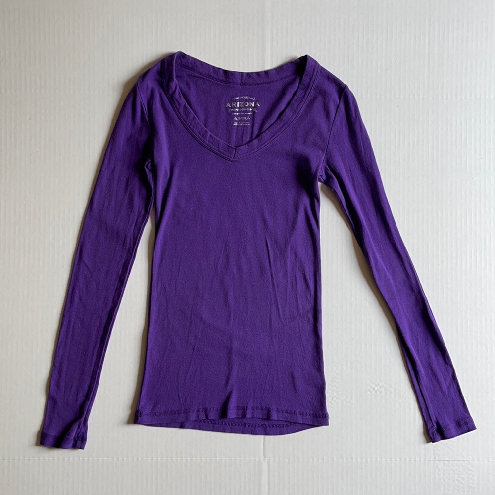 Purple long sleeved Arizona “favorite v-neck”